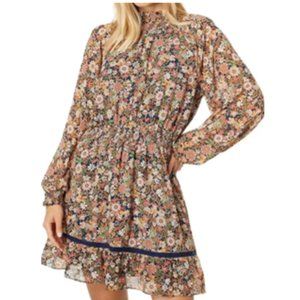 🧡💛Lost & Wander Navy Floral  Raglan Sleeve Dress M